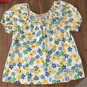 Kate Spade Floral Medley Puff Sleeve Top